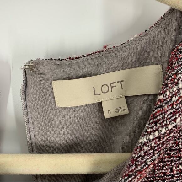 Ann Taylor LOFT Women's Size 0 Tweed Dress Pink Black - Picture 6 of 8